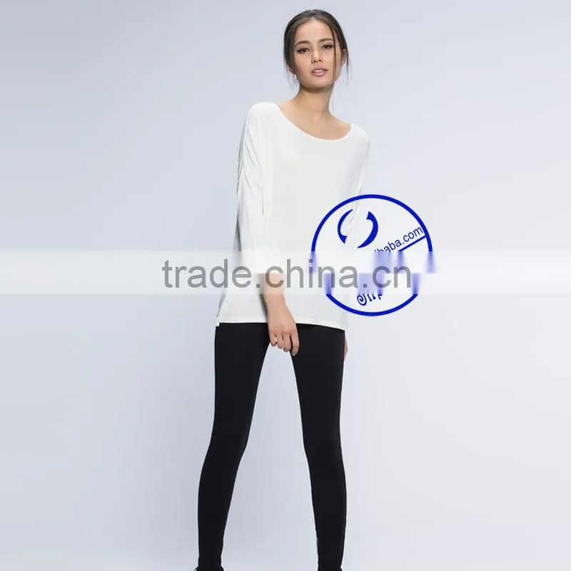 2015 China supplier custom fashion three quarter sleeve women blank t shirt wholesale