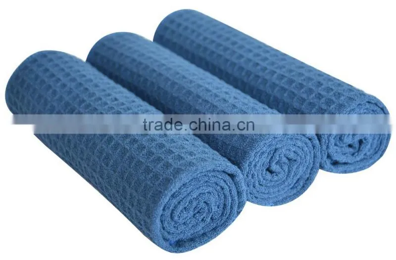 Sinland Microfiber Waffle Weave Kitchen Towels Dish Cloth 16inch X 24inch Navy Blue
