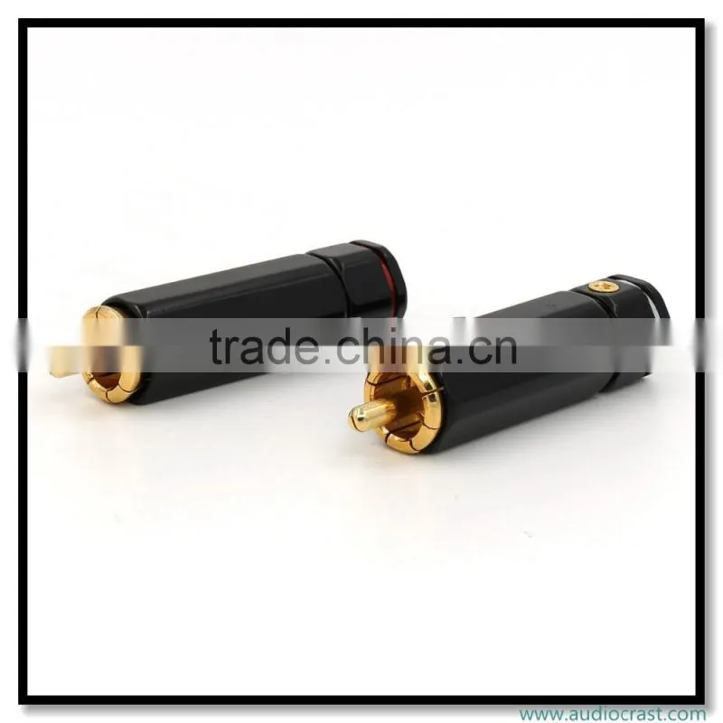 OEM Black Print Gold RCA connector cables Audio HIFi cable