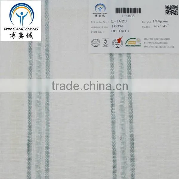 2016 new fansion 100% 14*14 linen dobby fabric