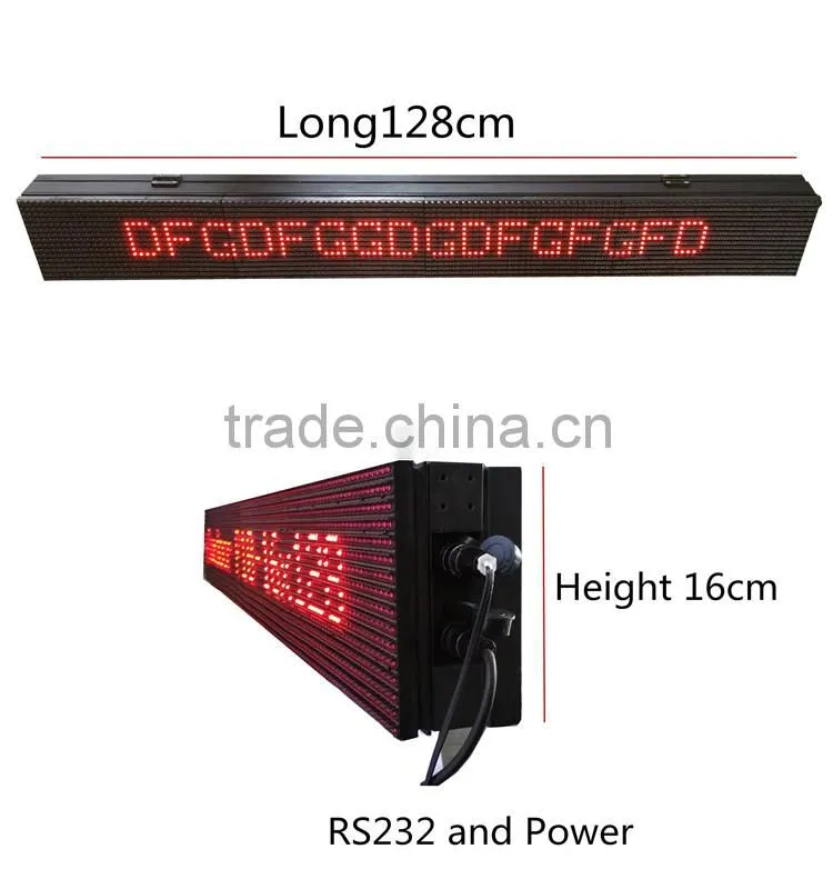 Outdoor Red P10-16X128 Remote controller and RS232 communication mode LED moving message sign