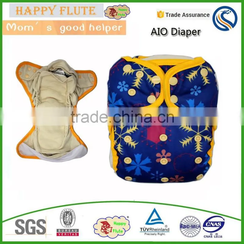 2016 Hot Sale Happy flute Wholesaler of Baby Cloth Diaper AIO bamboo cloth diaper organic cloth diapers wholesale