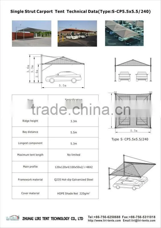Metal 2 car parking canopy tent for Sale
