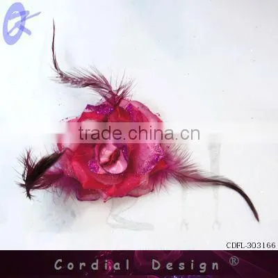 2013 Beauty Hair Feather Flower for Head wear,Wedding Flower Artificial flower
