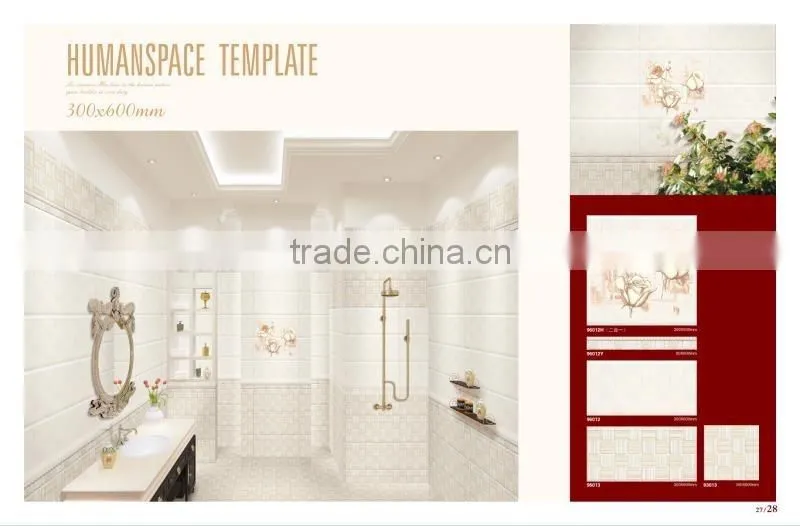300x600 Cheap Porcelain Wall Flower Tiles Kitchen