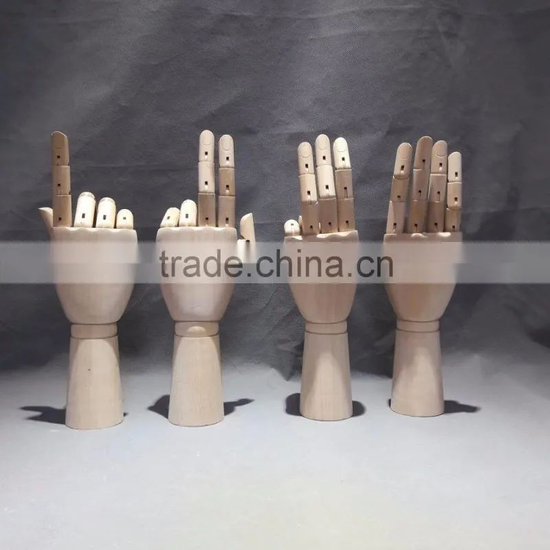 12" wooden hand right wooden male hand left wooden male hand display wooden male hand