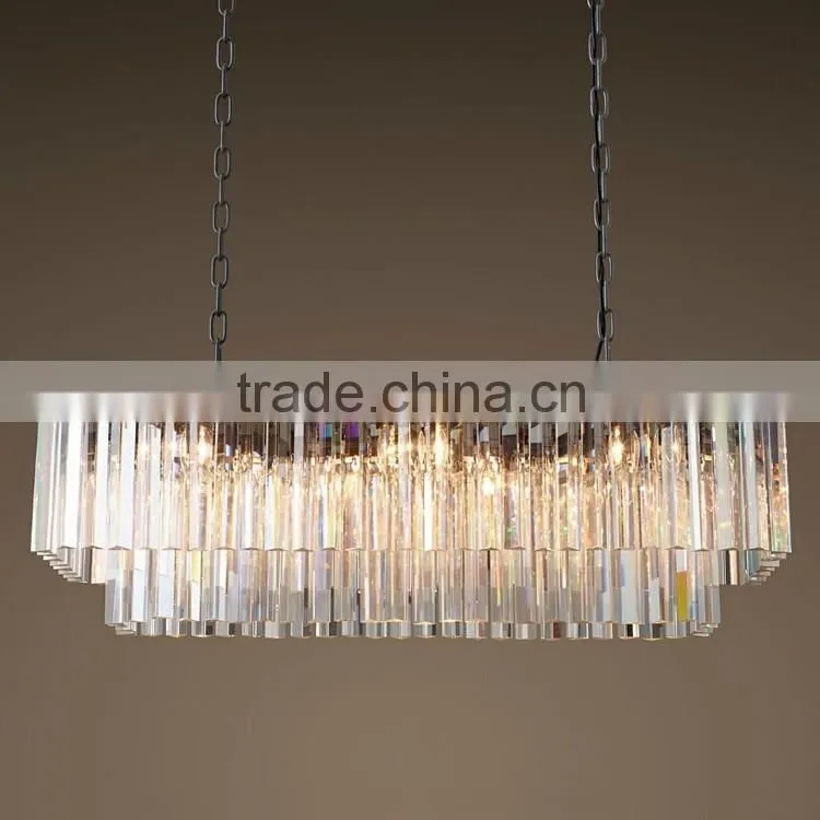 Big Rectangular Modern Luxury K9 Cystal Chandeliers Pendant Lighting