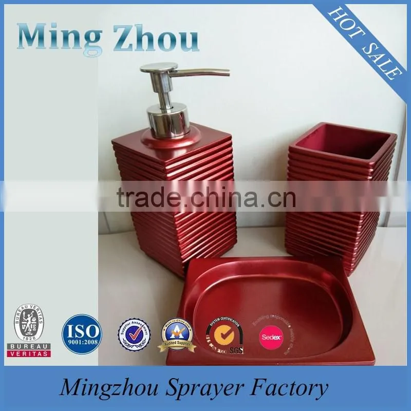 Ceramic Bathroom Accessories Set Holder 3 pcs : tumbler, soap dish, dispenser