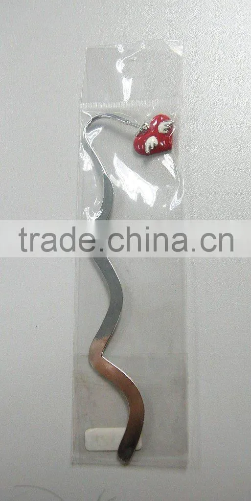 custom metal flower shaped Bookmarks with Ribbon, Made of Alloy and Crystal