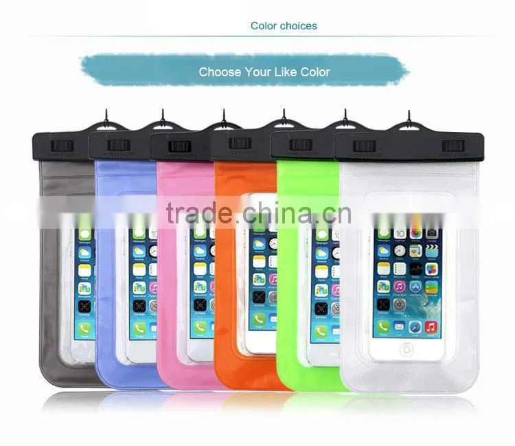 PVC swimming cell phone waterproof bag for iphone 6