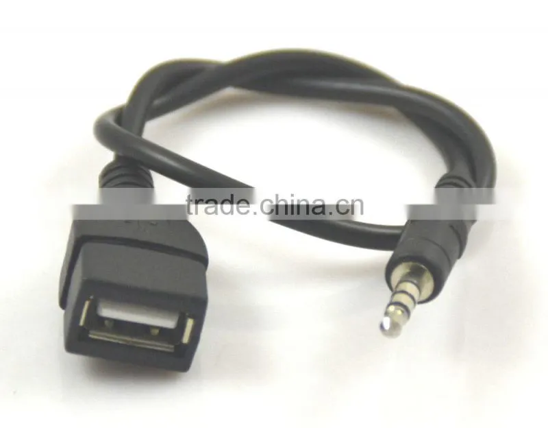 8 inch Sync 3.5mm Male AUX Auxiliary Audio Plug Jack to USB Cord Converter Cable