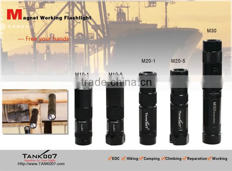 High powerful 2015 emergency magnet tactical led flashlight