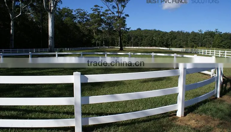 Plastic vinyl horse fence PVC fencing for sale