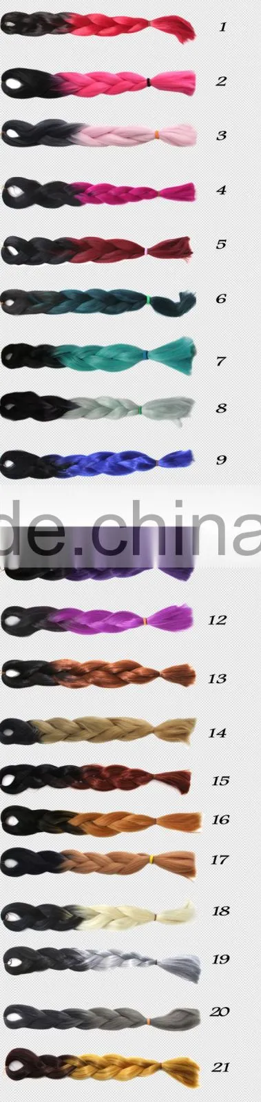 factory wholesale Japanese synthetic fiber ombre jumbo braid hair,havana mambo twist 12 inch