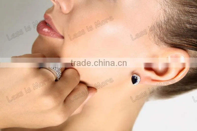 Jewelry set Comparable to Titanic: Heart of the Ocean Blue CZ Stud Earrings