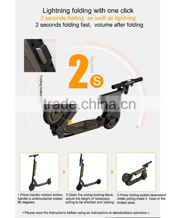 2016 New style folding 350W 30KM range electric scooter