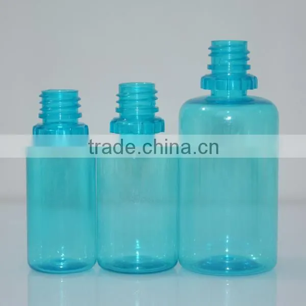 30ml long neck pet bottle light blue / light blue pet bottle tamper childproof cap/ light blue empty bottle 30ml