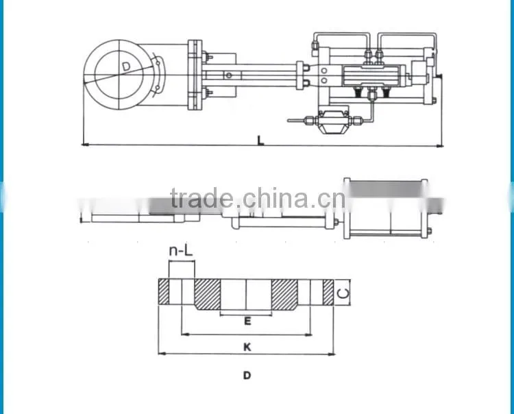 Pneumatic Knife Gate valve Pneumatic Slurry Valves Parallel Slide Valves