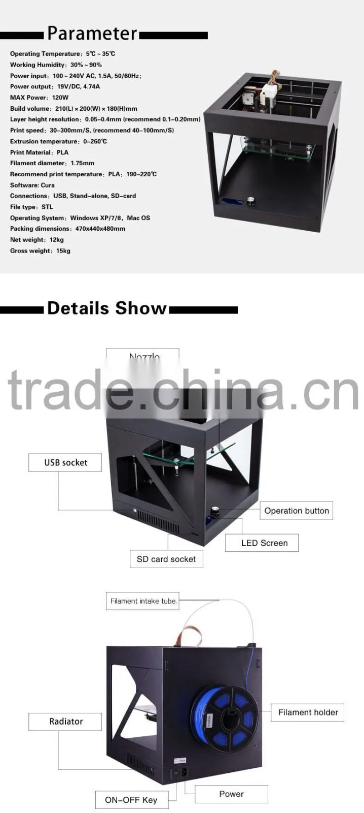 Cheap Digital 3D Printer Machine FDM machine 3D Printer