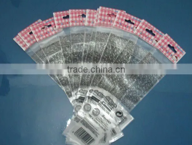 Bopp plastic poly bag with header and customized artwork