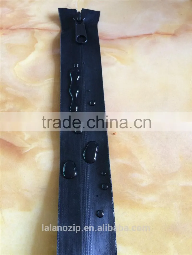 hotmelt welded splashwaterproof TPU-coated #8 nylon zipper chain for trolley bags and suitcase