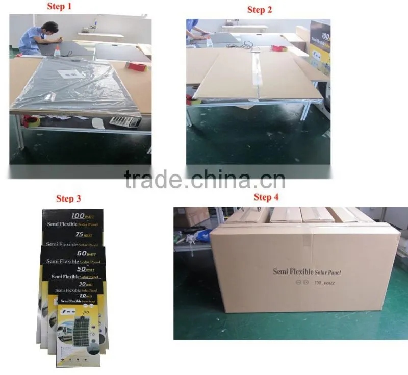 30W Portable semi flexible solar panel for camping