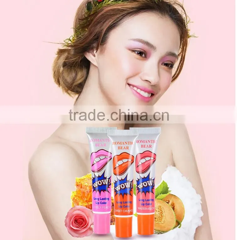 The Newest Romantic Bear long lasting 6 lip colors lipgloss peel off liquid matte lipstick