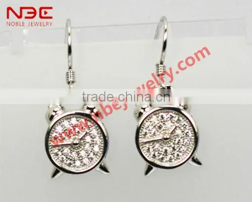 Factory offer fashion earring with AAA CZ, dolphin stud earring design