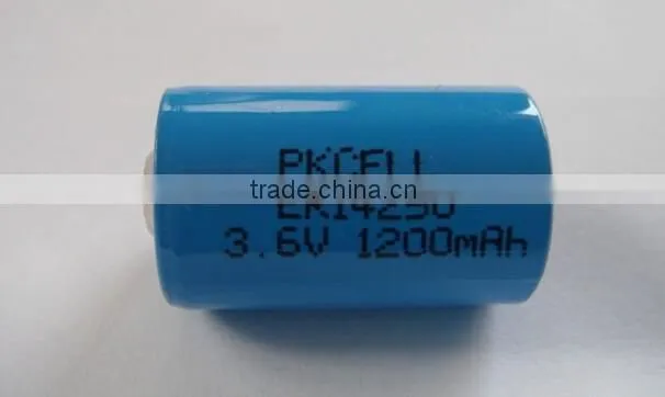 High Energy Type 1/2aa Er14250 3.6v 1200mah Er14250 Lithium Battery