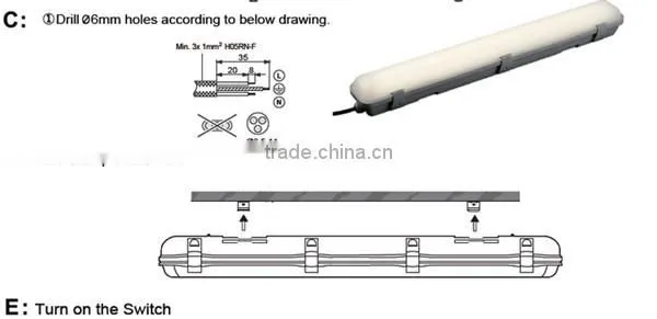 Led Hanging Tube Light 2835 20w Led Tule Lamp