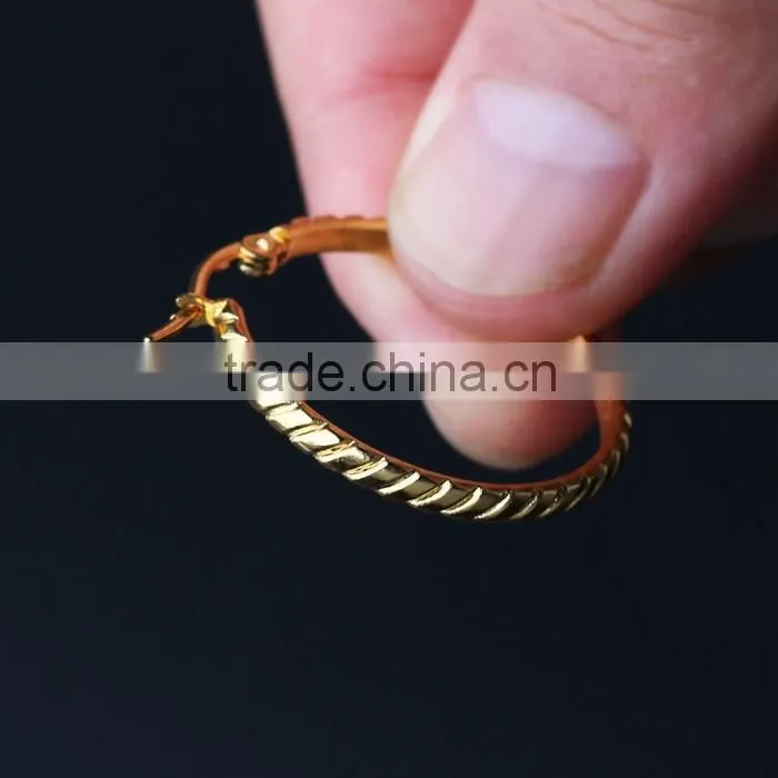 Gold Plated Surgical Steel Body Jewerly Piercing Hoop Earrings