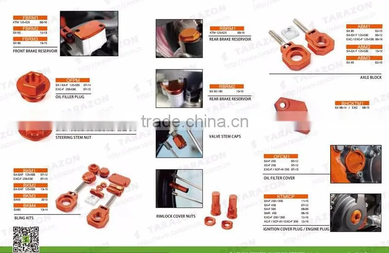 TARAZON brand high quality CNC KTM spare parts for offroad