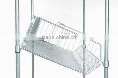 Chrome Wire Basket Shelf Truck for Hospital