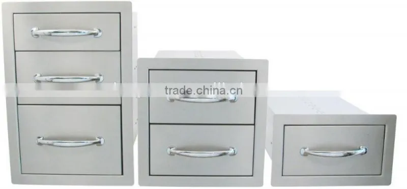 Icegreen Office Use Stainless Steel Storage Cabinet With Flush Triple Access Drawer