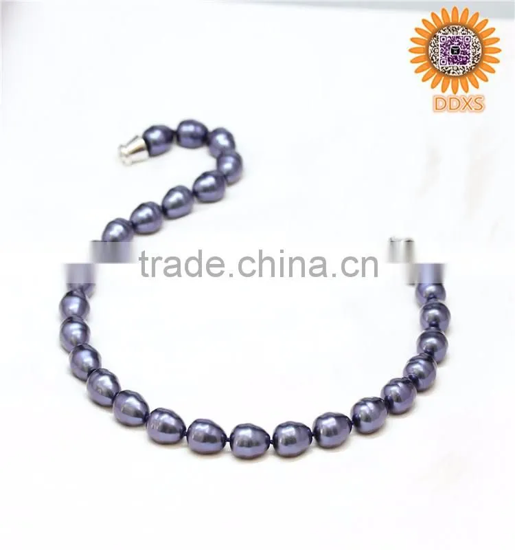 AAAA+ purple helical drop 18kgp south sea shell pearl necklace