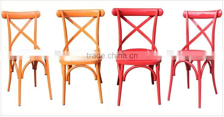 Wholesale Imitation wooden dining chair stackable aluminum bistro chair