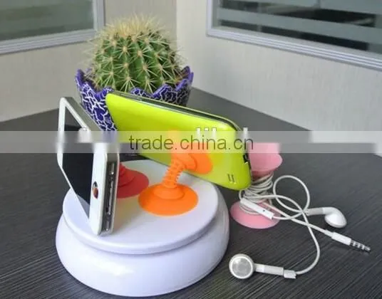 Silicone Double-sided Phone Suction Holder Sucker Stand / silicone cell phone stand / suction cup mobile phone stand