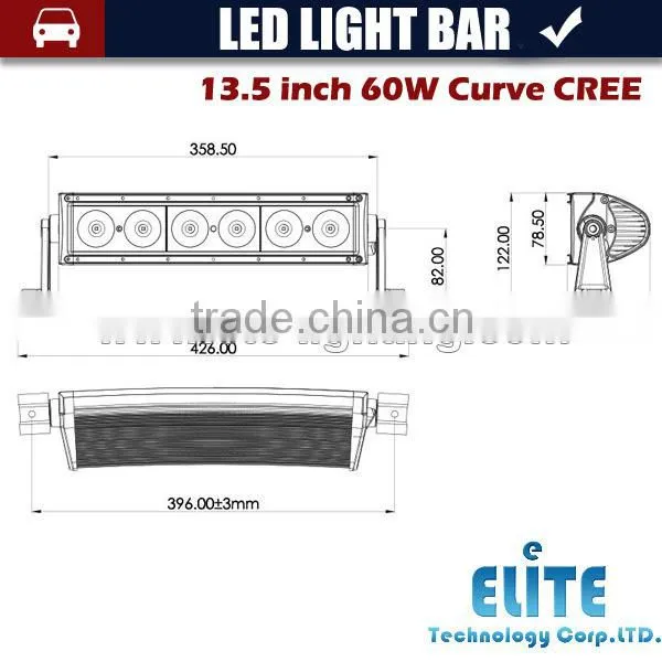 Wholesale 10-30V 60W 13.5 Inch LED Light Bar for truck SUV Jeep heavy dutiy