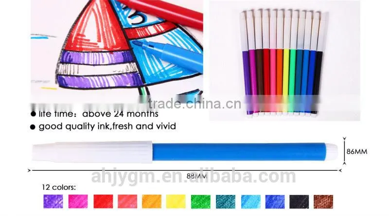 12 Colors Plastic Water Color Pen