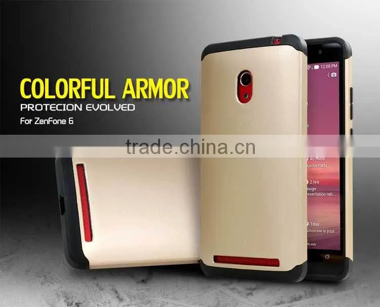 2015 New arrival slim colorful armor back cover for asus zenfone 6 case