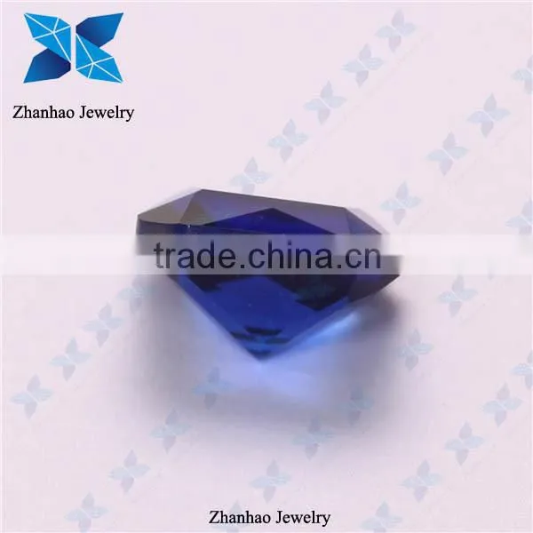 Wholesale loose faceted cut blue rough synthetic glass gemstones