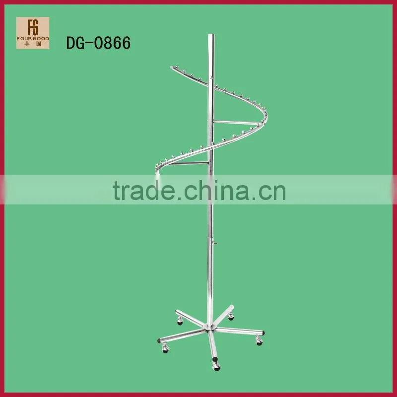 Shop Fitting Rotatable Spiral Garment Display Rack