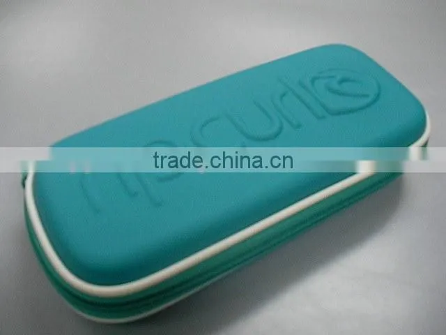 Embossed logo eva moulded EVA pu leather pencil case