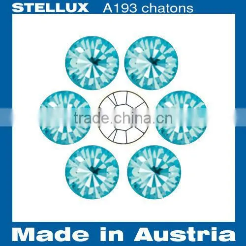 Stellux A193 Glass Point back rhinestones Aquamarine