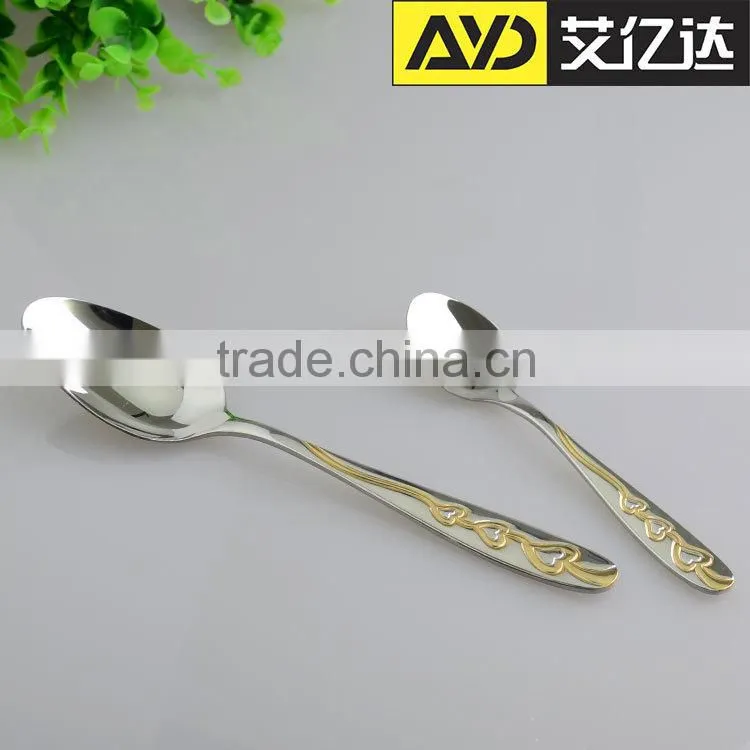 Spoon and Fork set! stainless steel gold flatware