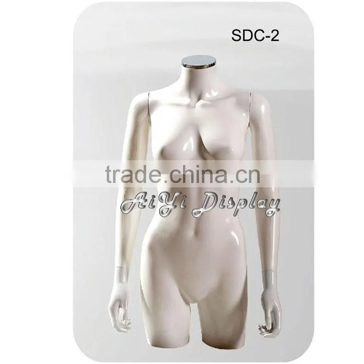 Half mannequin torso plastic female mannequin bust
