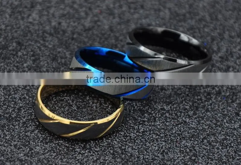 high polished plated rings 3 colors mens rings simple stainless steel fashion rings jewelry