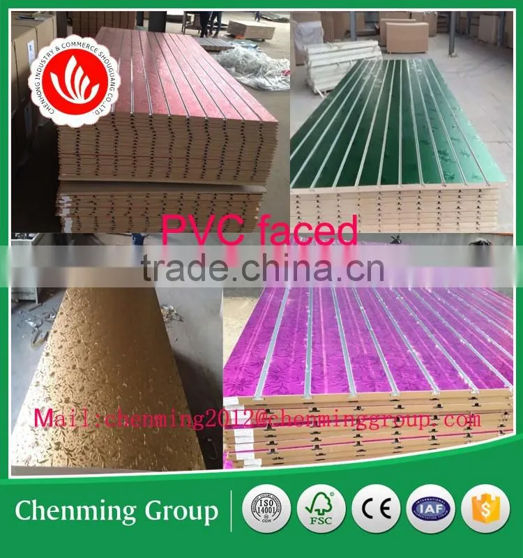 18mm melamine slotwall mdf