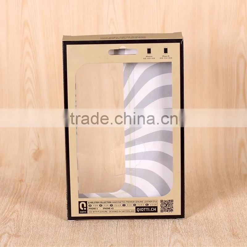 Hot sale flat pack pvc window cell phone case packaging box