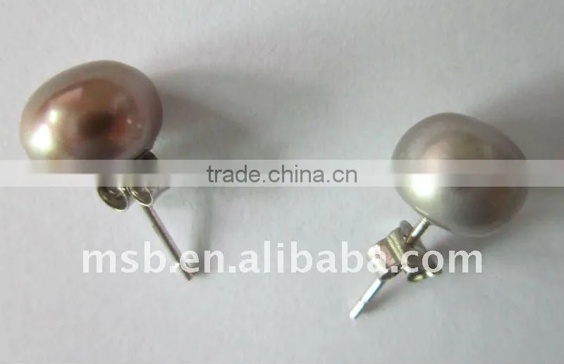 real/genuine oval shape pearl earrings